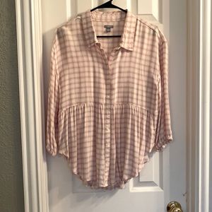 Aerie Flannel Button up with Peplum